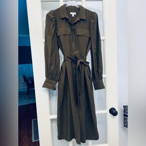 Nordstrom Olive Long Sleeve Dress with Belt